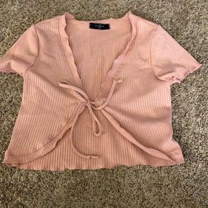 pink crop top